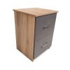 1.CAMBRIDGE 2 DRAWER PEDASTAL (SAHARA & STORM GREY)