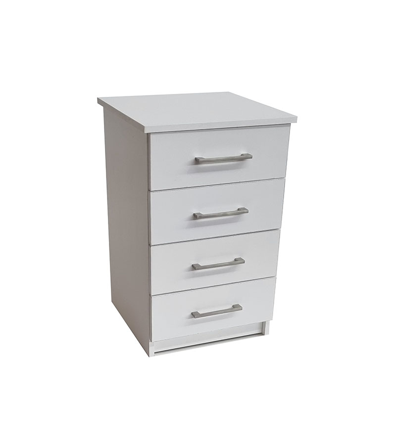 1.CAMBRIDGE 4 DRAWER PEDASTAL (WHITE)
