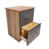 2.CAMBRIDGE 2 DRAWER PEDASTAL (SAHARA & STORM GREY)