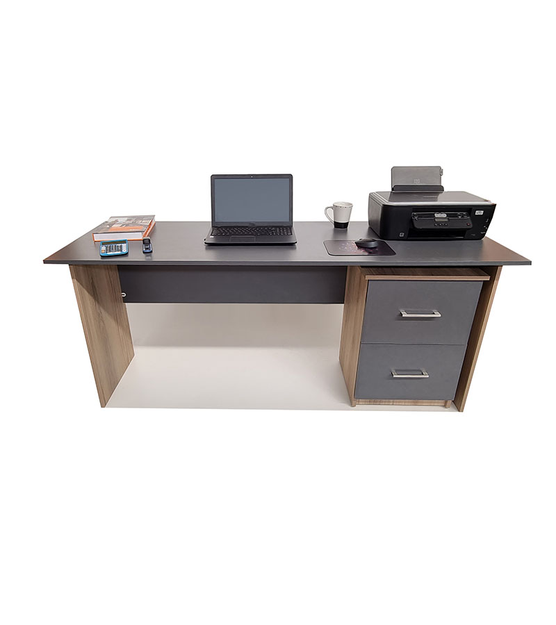 3.CAMBRIDGE 2 DRAWER PEDASTAL (SAHARA & STORM GREY)